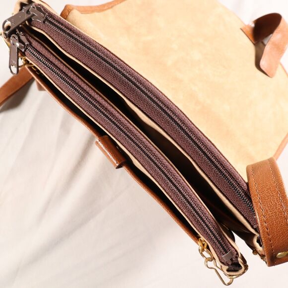 Pola Shpoulder Bag Purse Suede Leather Flap Snap 10" X 9" Brand New - Picture 7 of 8